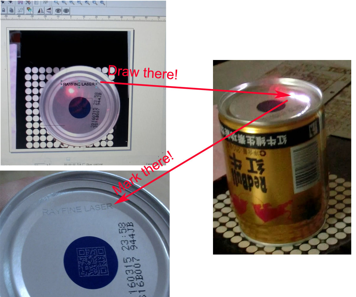 Sistema de marcação a laser de fibra de posição da câmera Cyclops