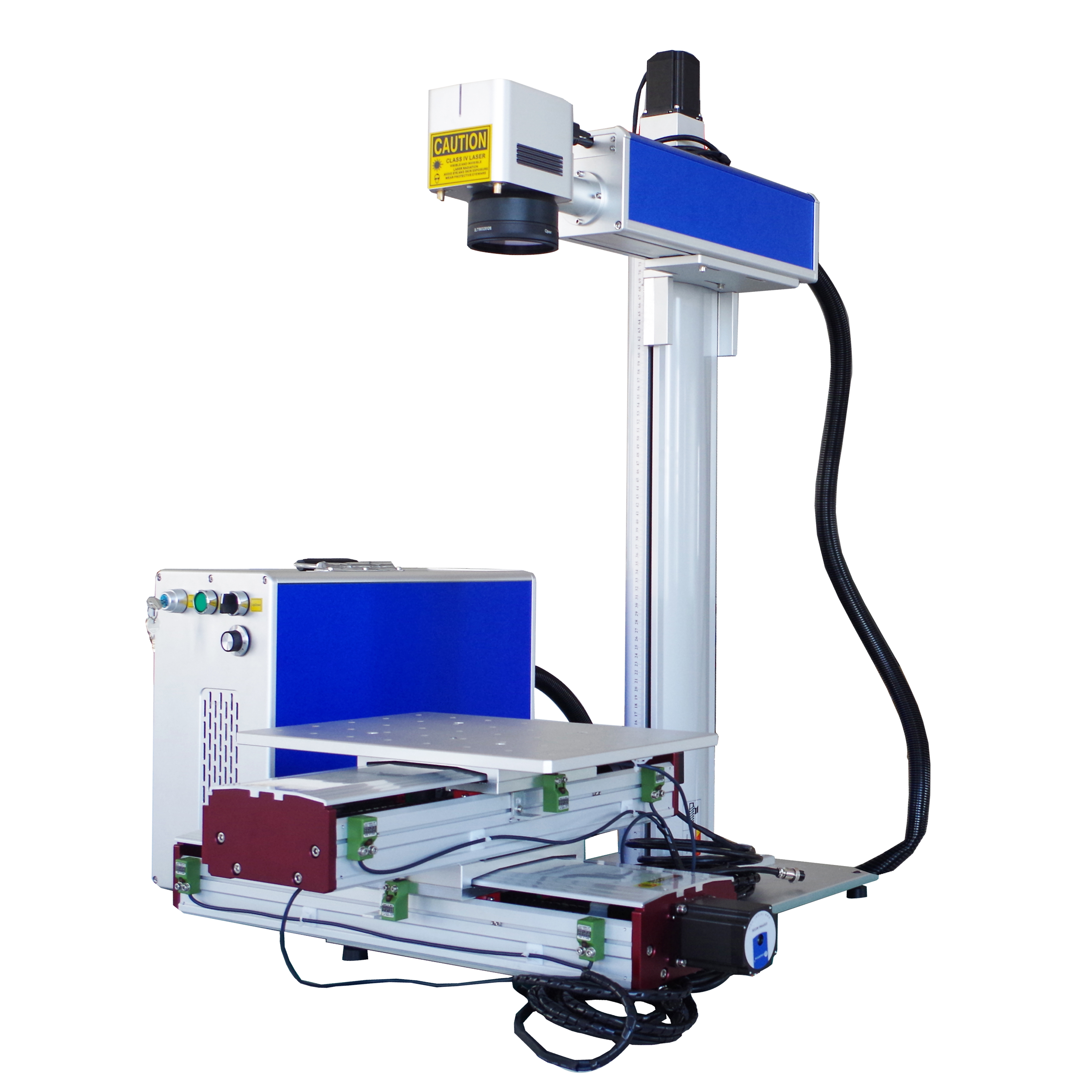 Máquina de marcação a laser de fibra com costura de marcação de área grande com mesa motorizada XY